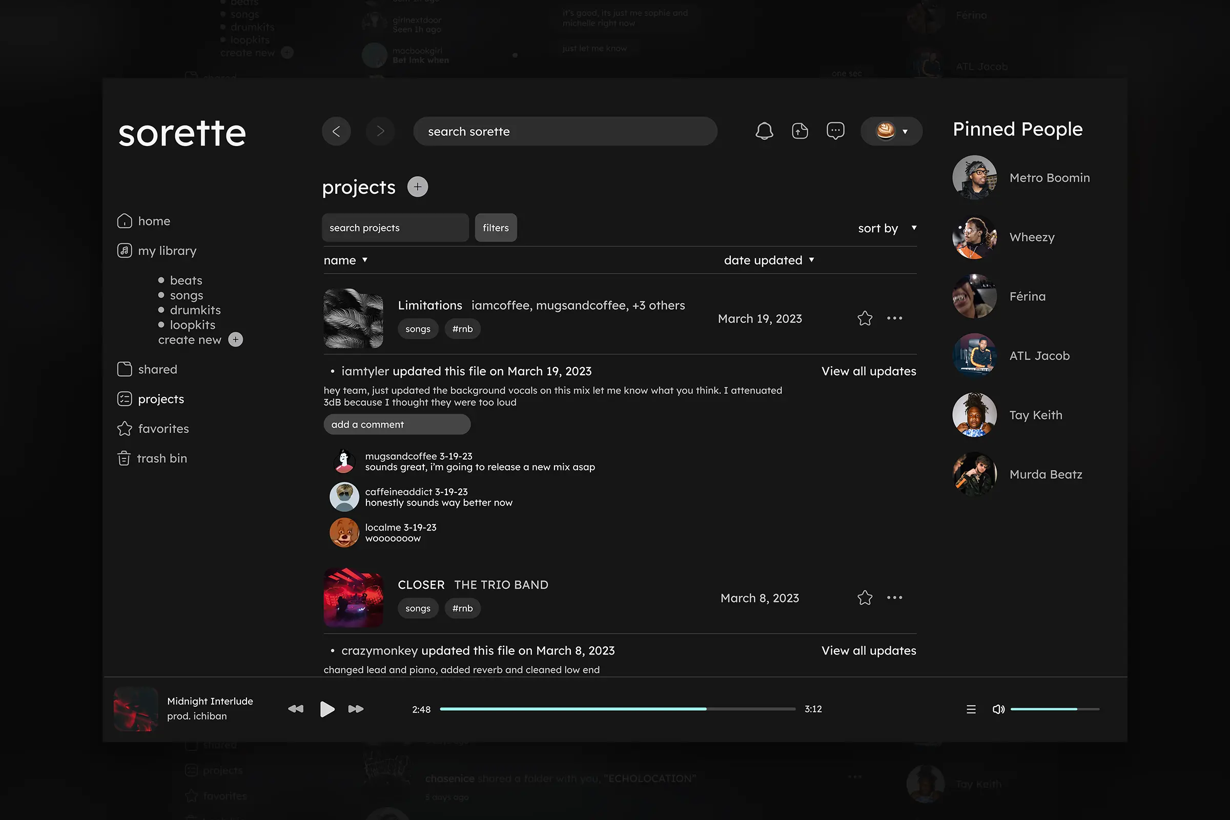 sorette | Cloud sharing platform streamlining music collaboration with
              others